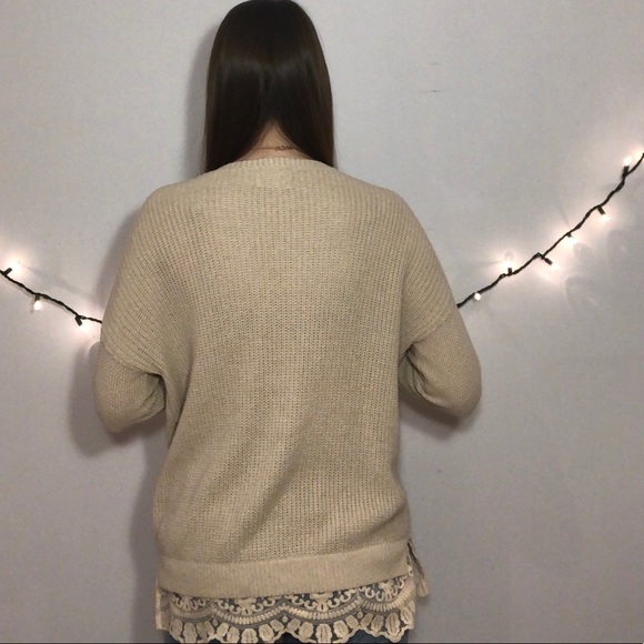 Urban Outfitters Pins & Needles Lacey Sweater Top - Picture 3 of 4